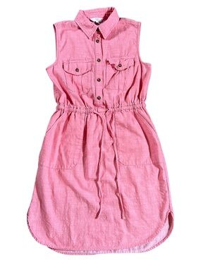 TIME & TRU 100% cotton pink elastic waist shirt dress size Small (4-6)